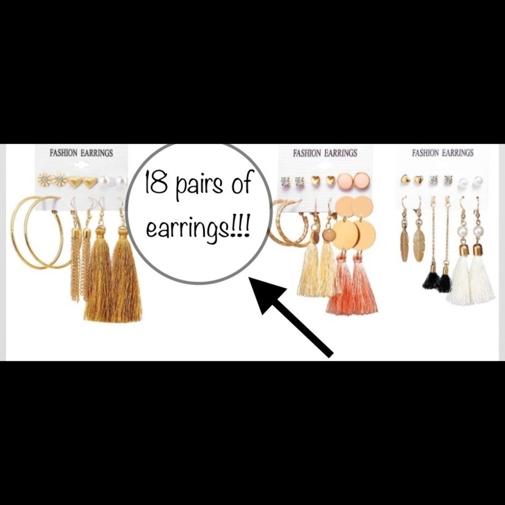18 pairs of Fashion earrings - Picture 1 of 4